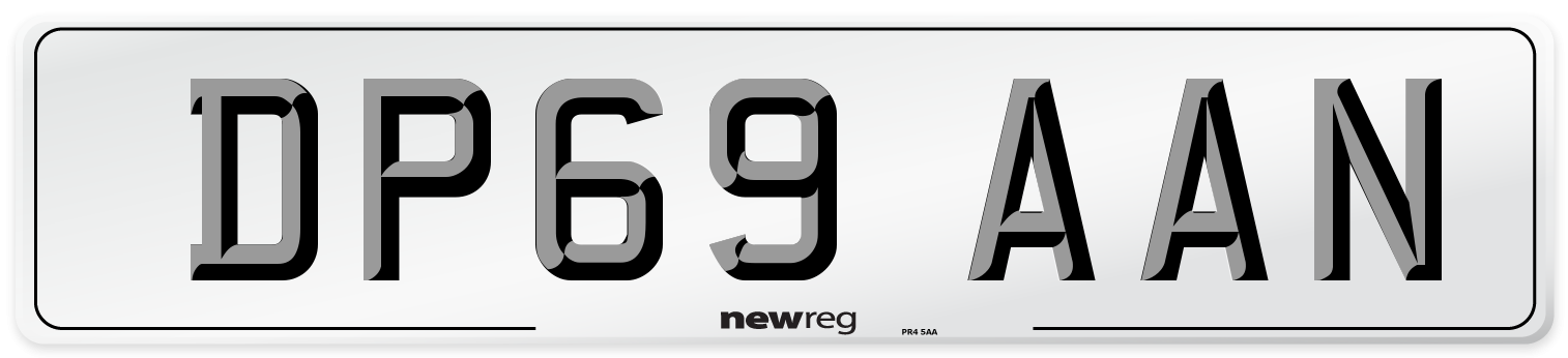 DP69 AAN Number Plate from New Reg